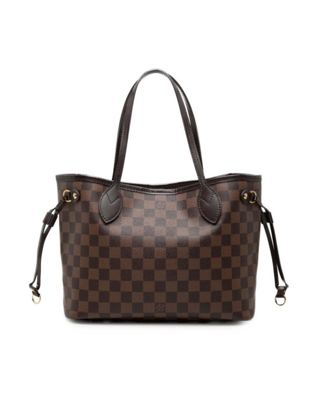 Louis Vuitton Damier Neverfull PM Tote Bag Shoulder Brown Leather